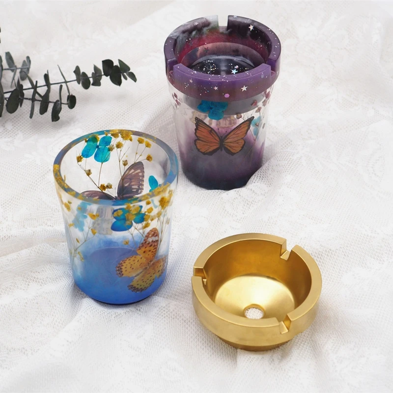 

Silicone Molds for Epoxy Resin Ashtray Mold Casting Craft Double-layer Ashtray Coaster Molds Home Office Car Decoration