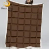 BlessLiving Chocolate Bar Blanket Soft Funny Sherpa Flannel Fleece Blanket Realistic Giant Chocolate Bed Couch manta 150x200cm 1