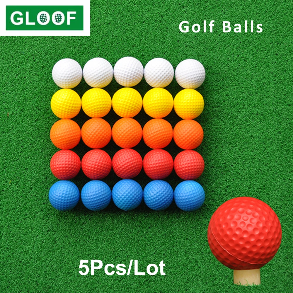 

5Pcs/Set PU Golf ball Soft Indoor Practice Sponge Ball Swing Exercise Field Ball Indoor Training Golf Ball Elastic