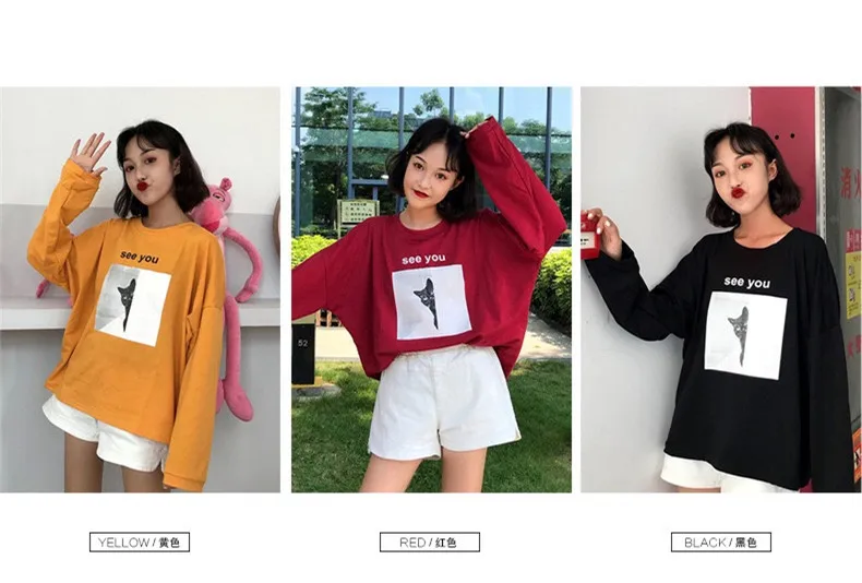Женская футболка Harajuku Эстетическая с длинным рукавом черный белый Poleras Mujer de Moda футболка большого размера Femme плюс размер одежда