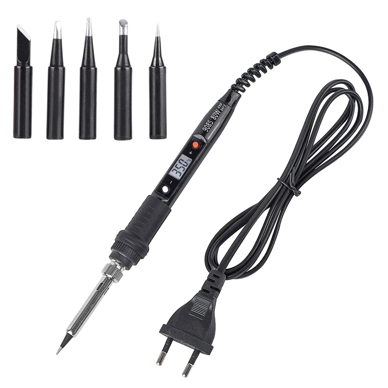 

JCD 80W Soldering Iron With Tips Kit Digital Display Adjustable Temperature 220V/110V Solder Station Welding Repair Tool 908S