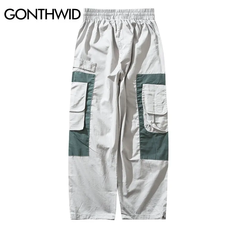 GONTHWID много карманов цветной блок пэчворк джоггеры брюки-шаровары уличная одежда