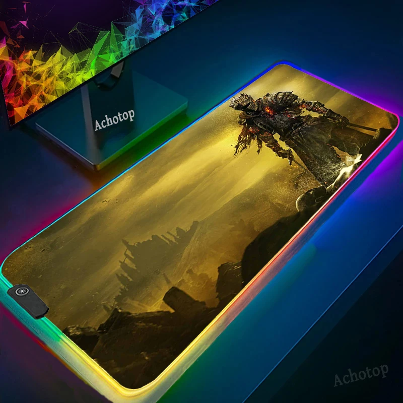 

Настольный коврик RGB Dark XL, коврик для мыши в стиле аниме, большой игровой коврик для мыши с фиксируемыми краями, офисный компьютер для csgo