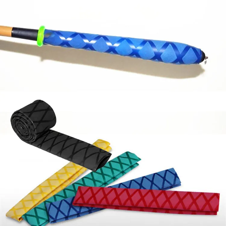 

Dia 25mm Non Slip Heat Shrink Tube Textured Pattern DIY Insulated Fishing Rod Handle Racket Grip Wrap Cover Waterproof Sleeve 1M