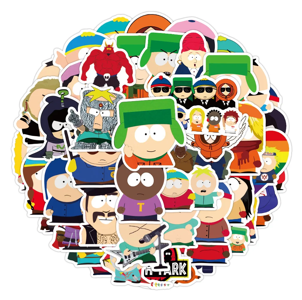 10/50Pcs Funny Anime South Parks Stickers Suitcase Skateboard Laptop Luggage Phone Cartoon Decal Children Stickers Gift Toy | Игрушки и