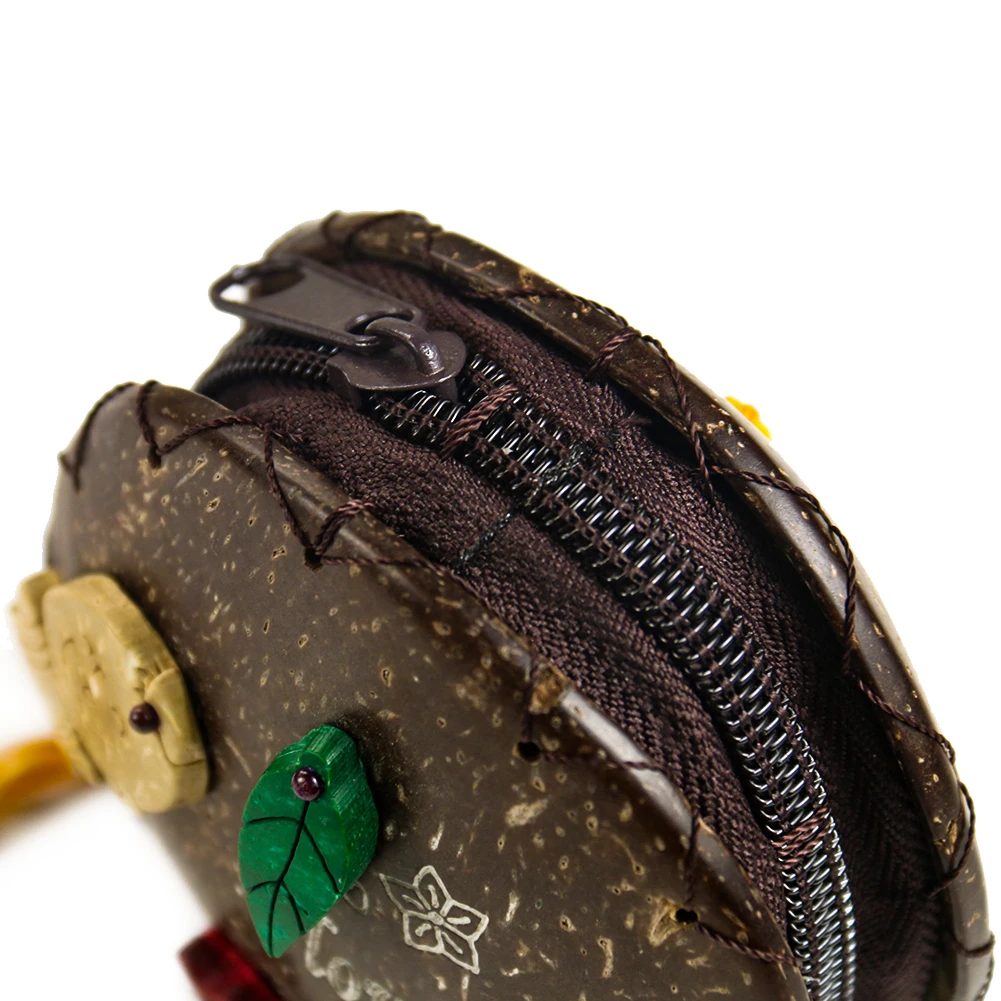 Кошелек ручной работы с кокосовой ракушкой круглая Милая миниатюрная сумочка