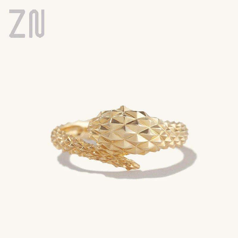 

ZN 2021 Korea New Style Gold Plated Snake Rings For Women Fashion Exquisite Metal Ring Elegant Ladies Banquet Jewelry