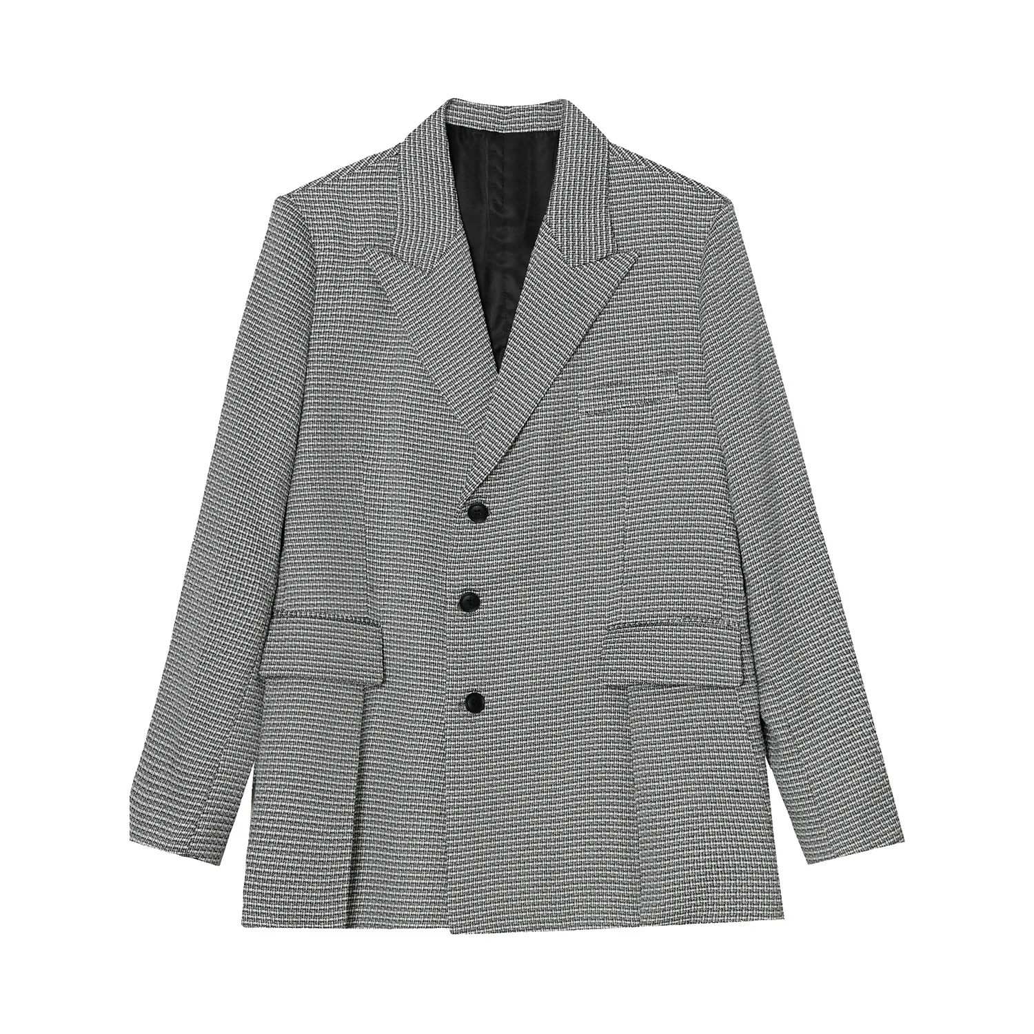 

Men Back Button Casual Loose Plaid Suit Blazers Coat Male Women Streetwear Hip Hop Vintage Fashion Suit Jacket Outewear