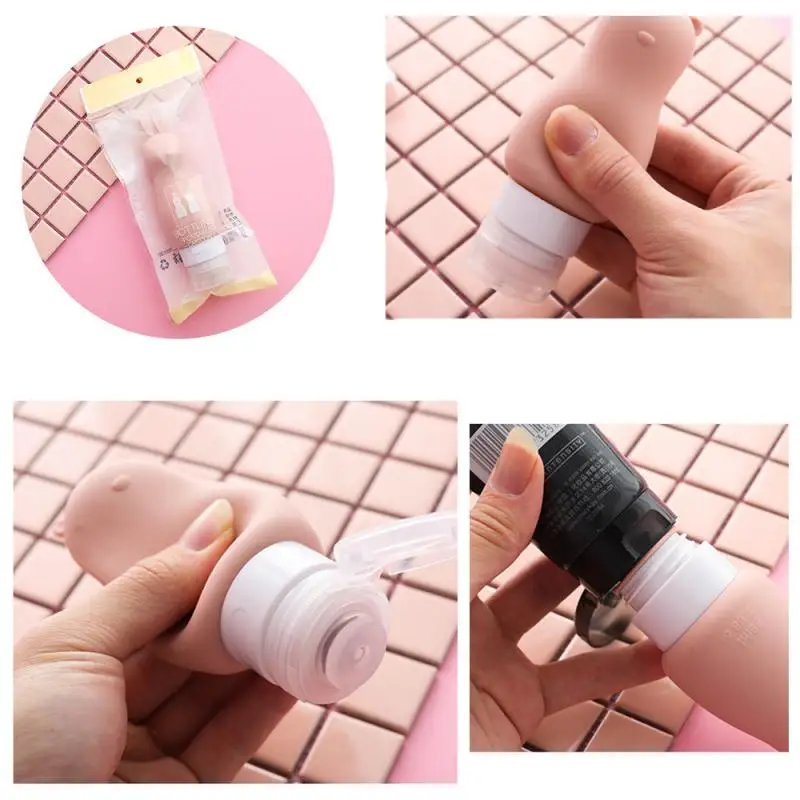 

Hot Silicone Packing Tubes Lotion Shampoo Bath Press Type Bottle Travel Animal Refillable Bottles Portable 6 Colors Dropshipping