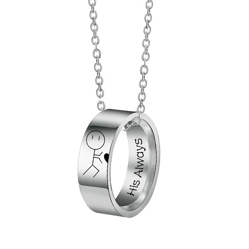 Набор колец для пар из нержавеющей стали милый мультяшный образ гравирует его