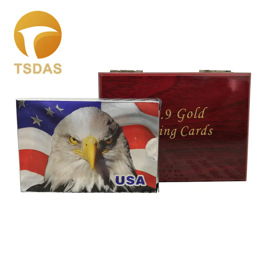 24k позолоченные цветные золотые водонепроницаемые игральные карты с рисунком