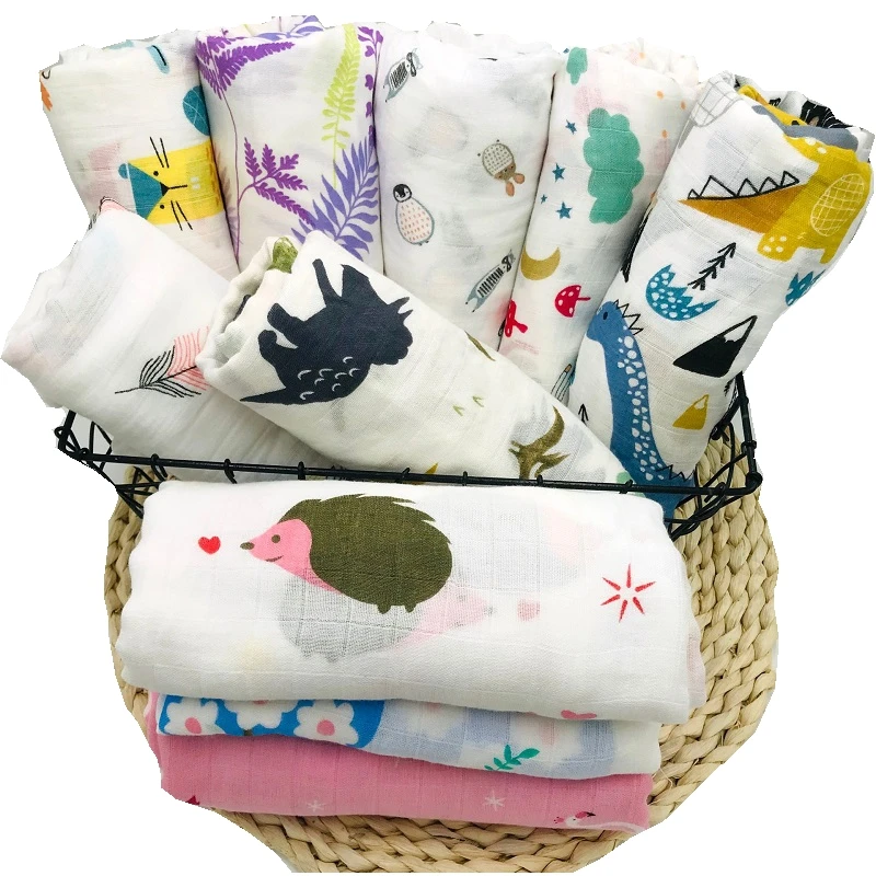 Детское муслиновое одеяло из 70% бамбукового волокна очень мягкое Пеленальное