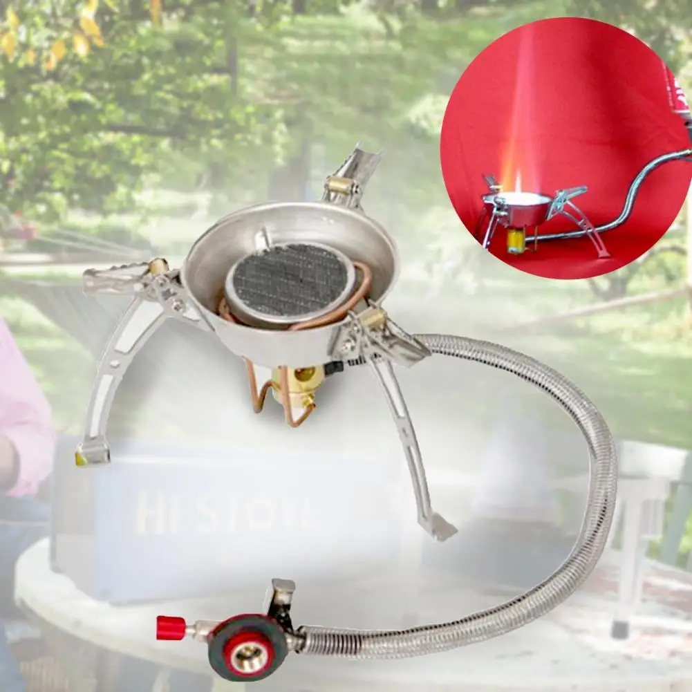 

New Outdoor Camping Split Gas Stove Strong Firepower Windproof Stainless Steel Portable Folding Picnic Gas Burner Mini Stove