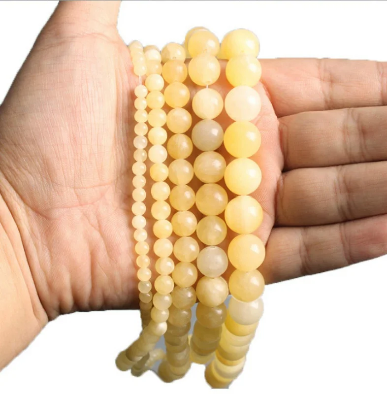 

Round Yellow Topea Loose Spacer Beads for Jewelry Making Accessories