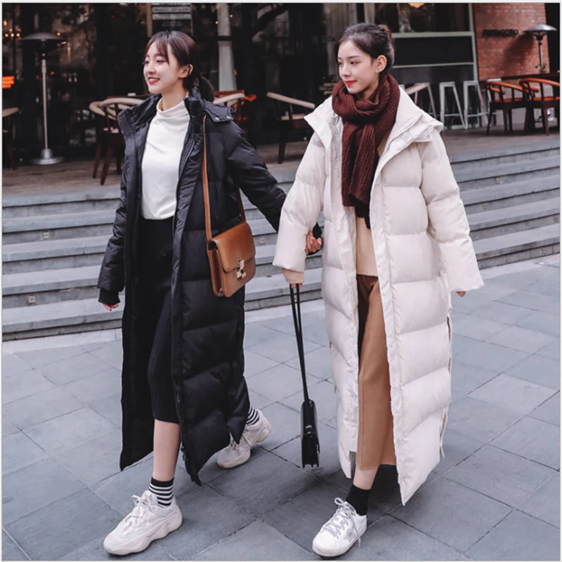

Nice Pop Women's Winter Warmth Extra Long Bread Cotton Coat with Hat Women's Fur Coat Casual Coat Shawl Women's Fur Coat