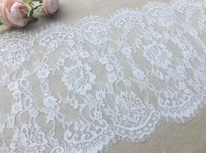 

Широкий 32 см Черный ресниц кружевной ткани ленты ресниц обрезать Широкое Платье боди DIY шторы Материалы 300 см длина