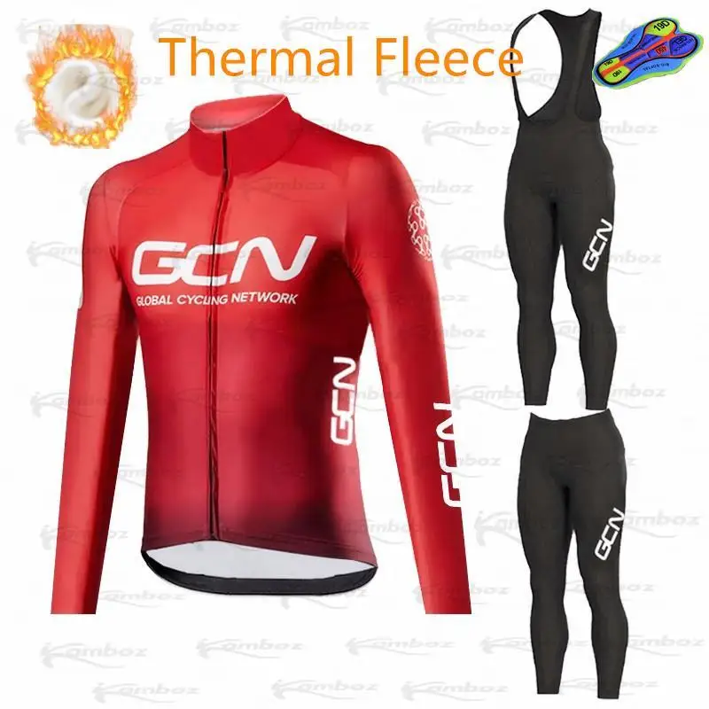 

New GCN 2021 Winter Fleece Cycling Jersey Set Mountian Bicycle Clothes Ropa Ciclismo Racing Bike Clothing outdoor Cycling Set