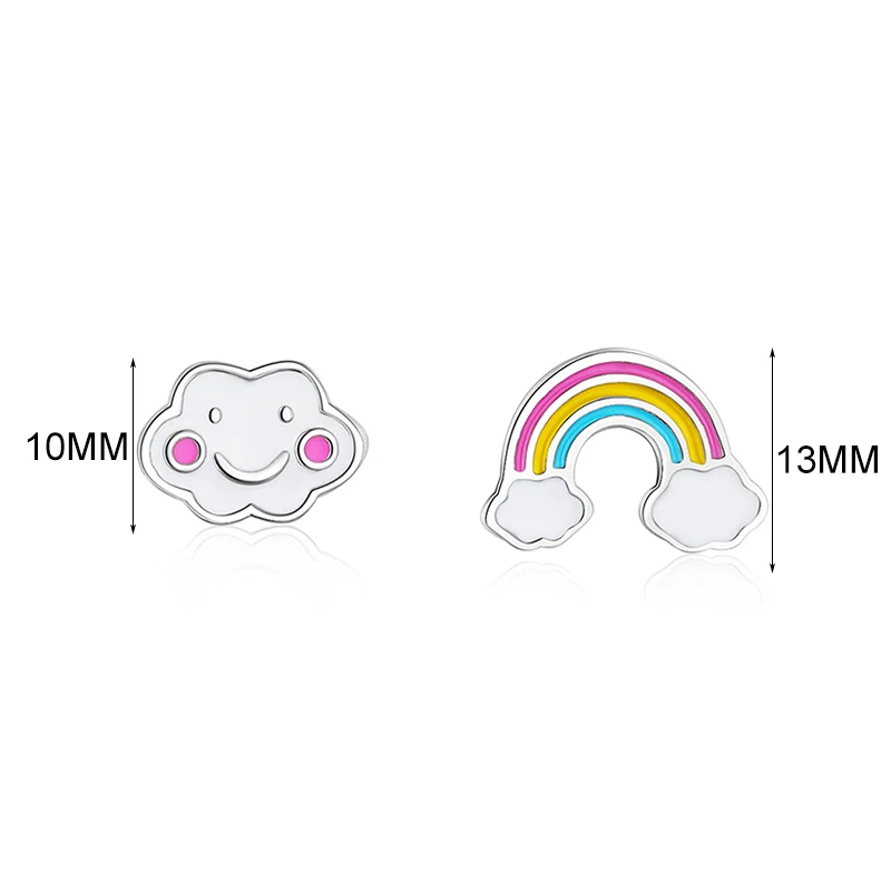 Женские серьги гвоздики MEETSOFT из серебра 925 пробы с гипоаллергенным дизайном