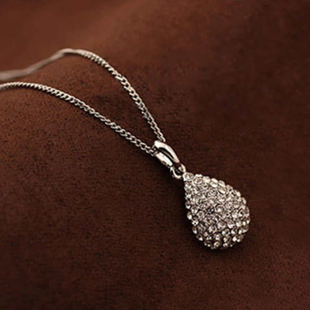 Fashion Valentine Women Necklace Girl Shiny Rhinestone Teardrop Pendants choker Bridal Jewelry bijoux femme Woman's accesories |