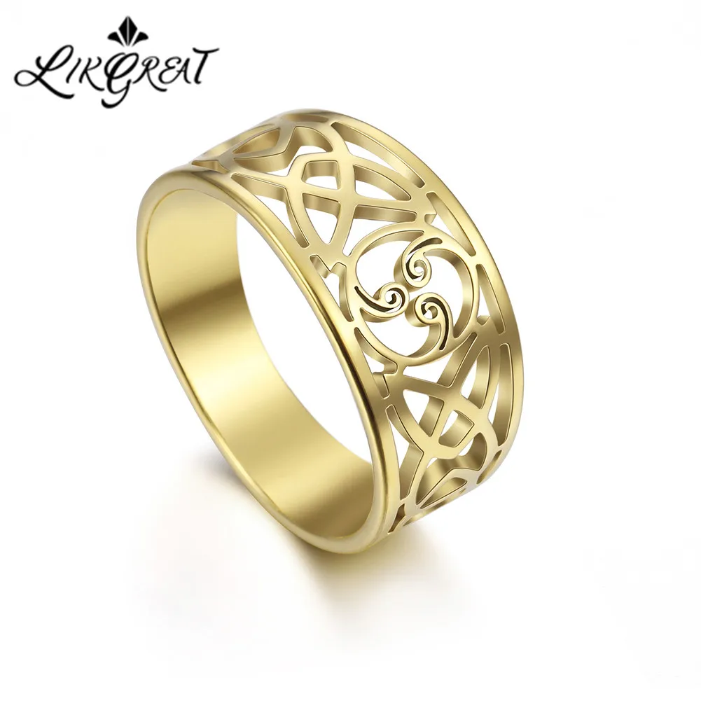 LIKGREAT парные кольца Женское и мужское кольцо Винтажное из нержавеющей стали с