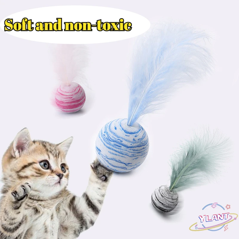 

EVA Material Light Foam Ball Throwing Funny Interactive Plush Toy 1/3Pcs Delicate Cat Toy Star Balls Plus Feather High Quality