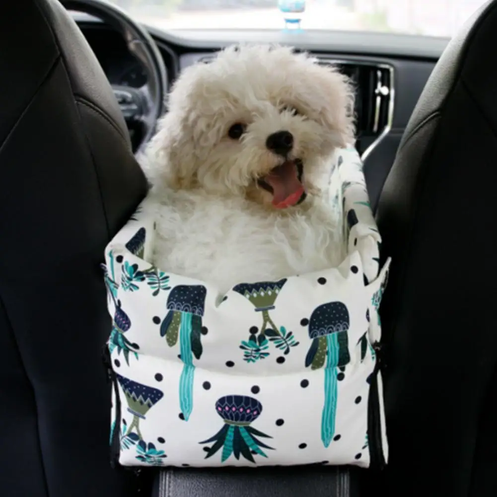 

Car Bag Detachable Auto Armrest Nest Front Safety Central Dog Supplies Nest Control Safty Pet Travel E0w5