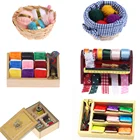 Лидер продаж, миниатюрная винтажная швейная коробка 1:12 с крышкой, украшение для кукольного домика, аксессуары для кукол