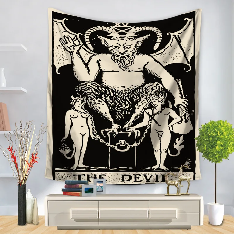 Гобелен с карточками Таро настенный астрологический коврик для гадания пляжный