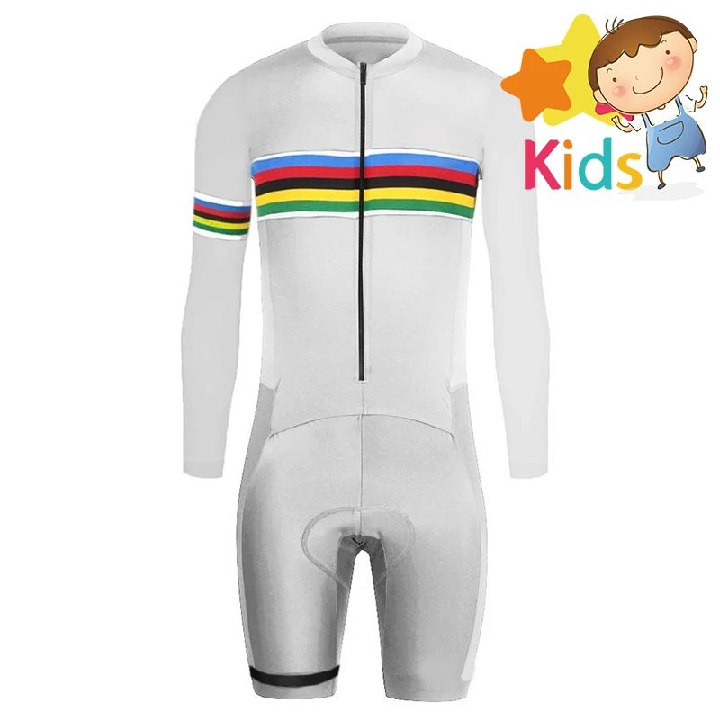Триатлон для детей Pro Speedsuit Детский велосипедный костюм с длинным рукавом Trisuit Racing