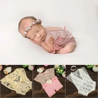 dvotinst newborn baby photography props lace romper outfits floral headband fotografia accessories infant studio shoot photo