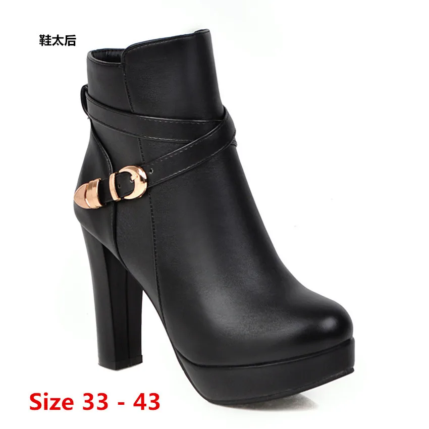 

Ботильоны женские демисезонные на высоком каблуке и платформе, маленькие и большие размеры 33 - 43