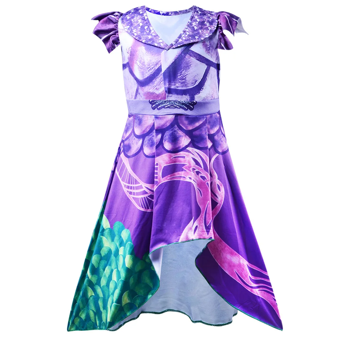 descendants kids halloween girls carnival party girls costumes girls cosplay costume descendants 3 purple dress cosplay costume free global shipping