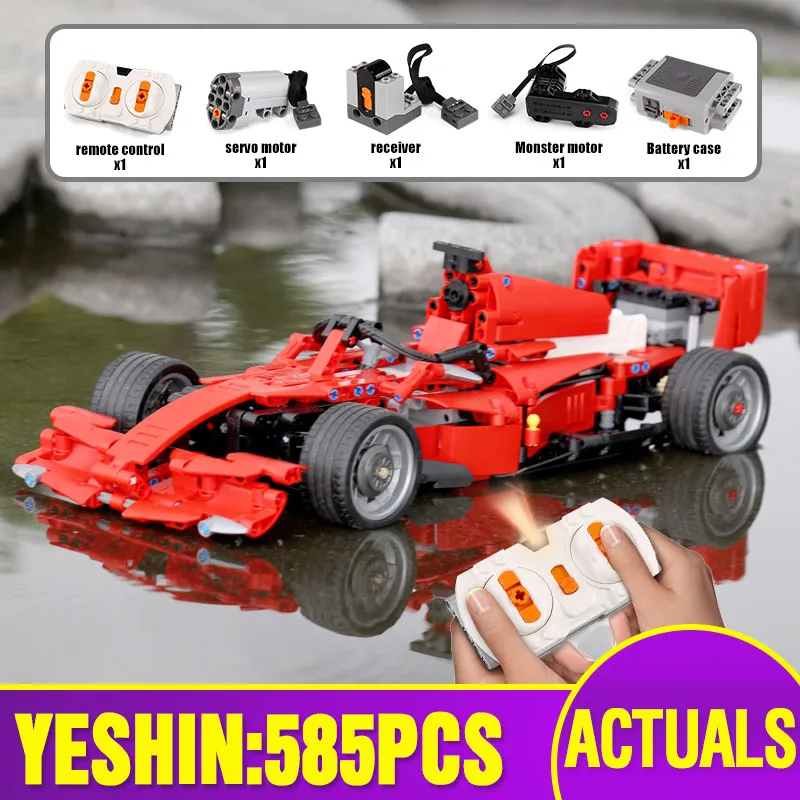Yeshin MOC автомобильный мотор функция автомобили моторная техника автомобиль F1 гоночный скоростной автомобиль строительные блоки кирпичи сборка автомобиля Модель детские игрушки