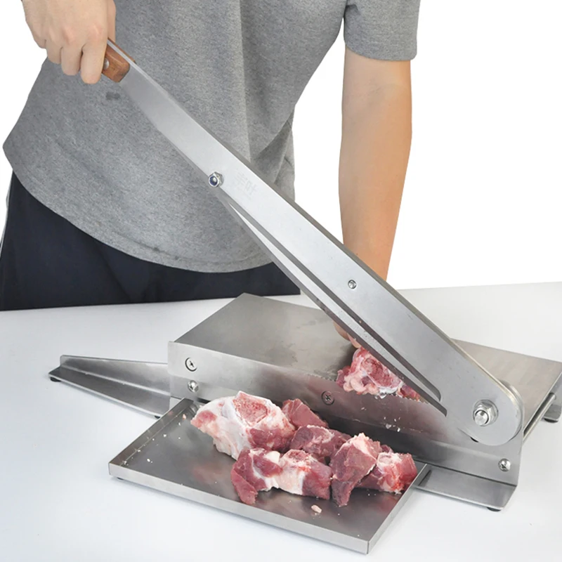 

15 Inch Manual Bone Cutting Machine Trotters Cutter Stainless Steel Meat Slicer Chicken Duck Fish Lamb Meat Bone Cutter