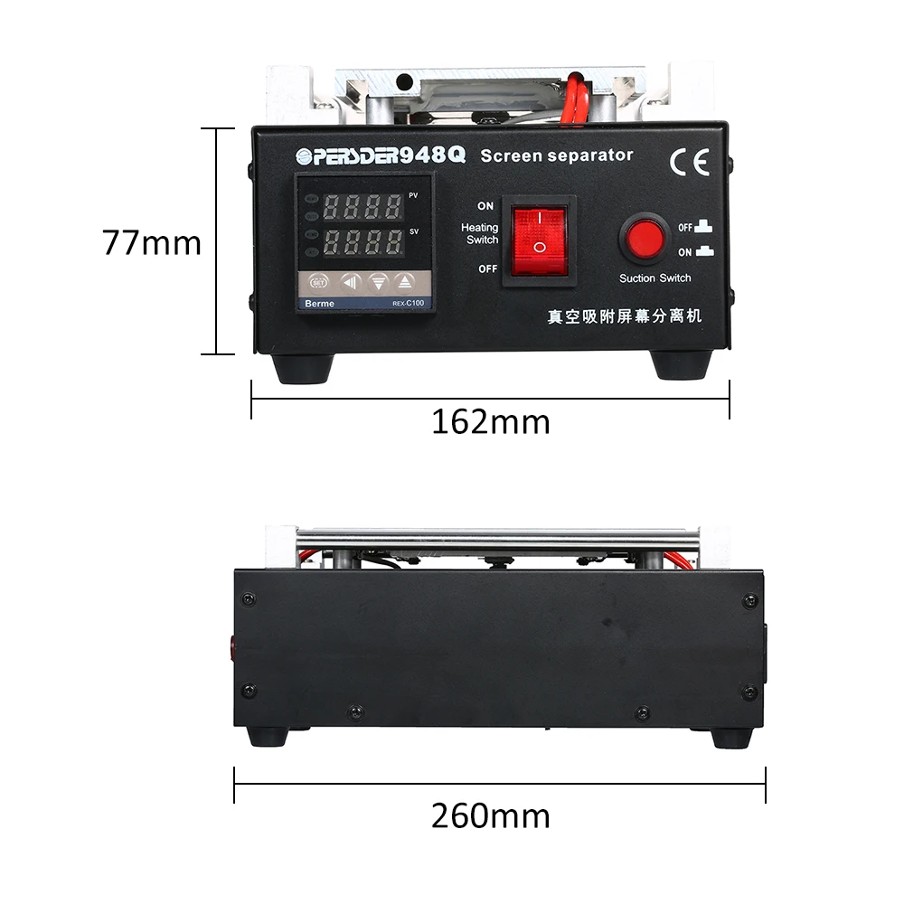 

LCD Screen Separator Machine Heating Platform Screen Glass Vacuum 7 Inch 220V/110V 550W for Cellphone Repair PE-948Q