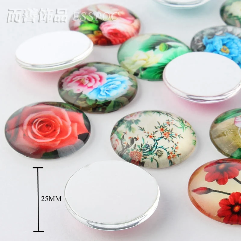 Круглый стеклянный кабошон сделай сам 25 мм 5 шт./лот | Украшения и аксессуары