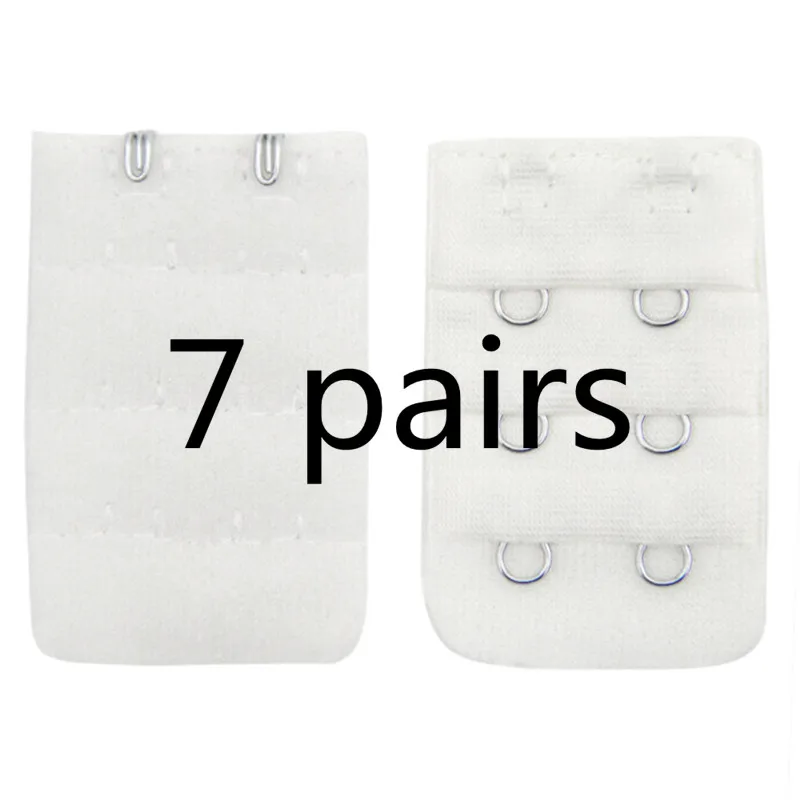 White 7 пар удлинителей для бюстгальтера, 3 крючка, 2 ряда, женское нижнее белье, удлиненные крючки для бюстгальтера, аксессуары для бюстгальтера для женщин - Цвет: White