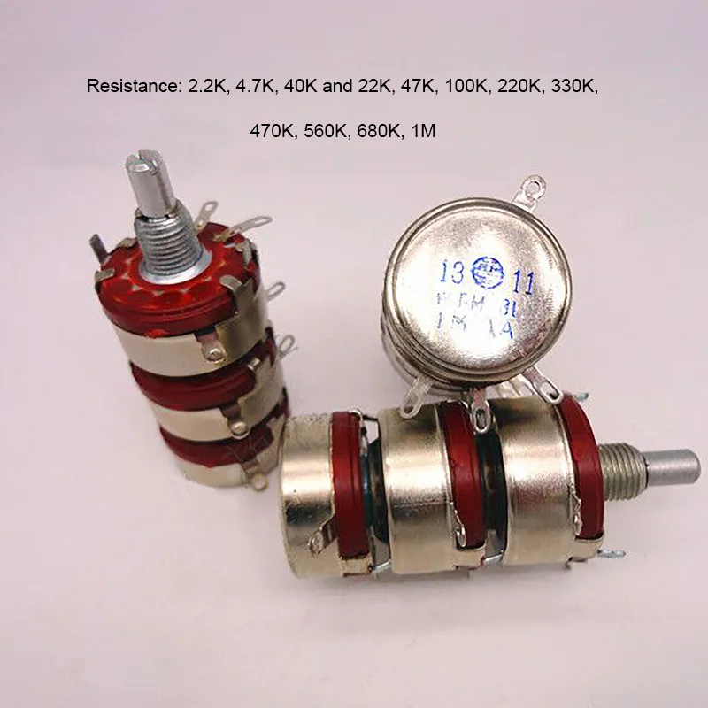 WTH118 тройной потенциометр WTH-3L угольный осажденный Потенциометр 100K 220K 470K 1 м 10K 22K