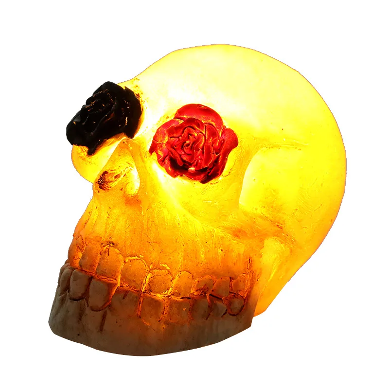 2021 New Halloween Decoration Resin Skull Head with Lights Haunted House Tricky Scary Props Accessory | Дом и сад