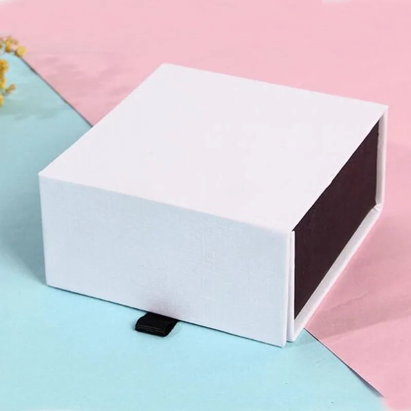 Квадратная коробка-органайзер для ювелирных изделий 8,5x8x4 см, коробка для сережек с магнитным кольцом, бумажная коробка, Подарочный чехол для хранения ювелирных изделий, подвески для ожерелья