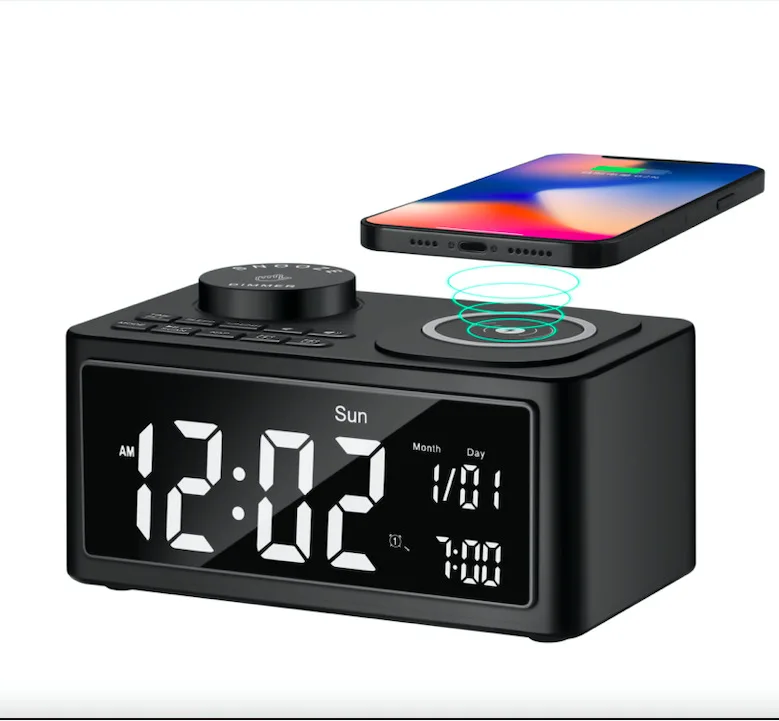 

The new three-in-one wireless charging bluetooth speaker alarm clock creative multifunctional clock display radio alarm clock