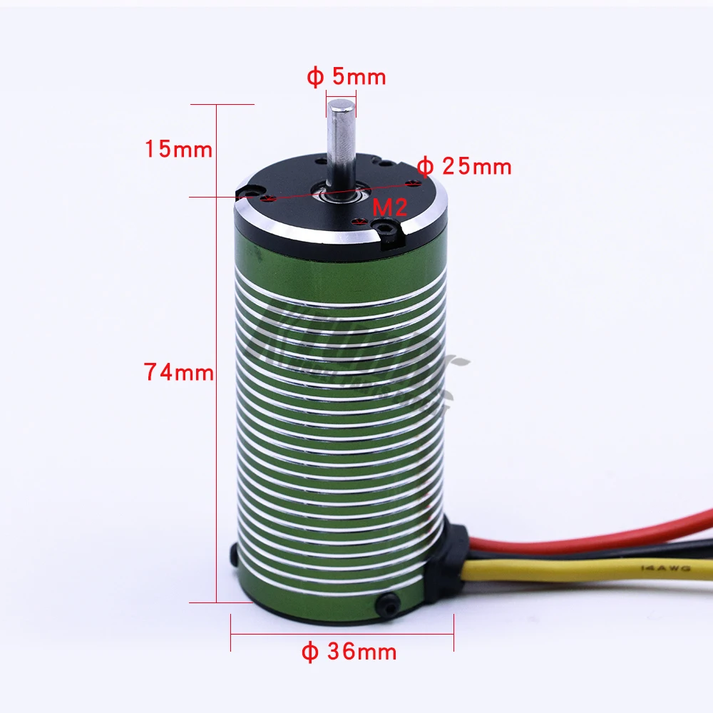 Высокое Качество Классический бесщеточный мотор BL 3674 2200KV/ 2600KV 5 0 мм RC 1/10 1/8 игрушки