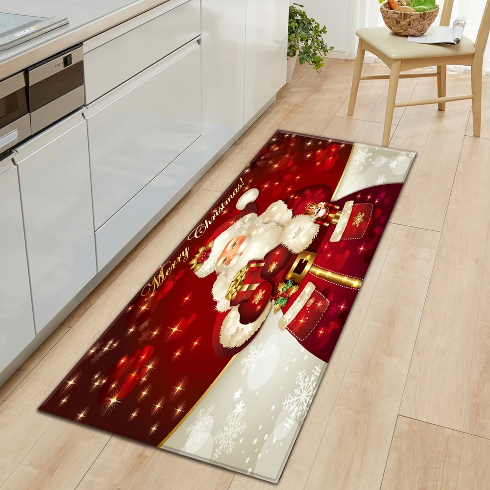 

Entrance Doormat Kitchen Carpet Home Bedroom Floor Children 3D Christmas Decoration Rugs Hallway Bath Balcony Anti-Slip Long Mat