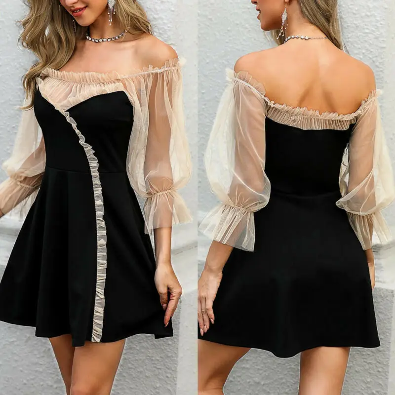 Женское вечернее Прозрачное платье элегантное облегающее с открытыми плечами и