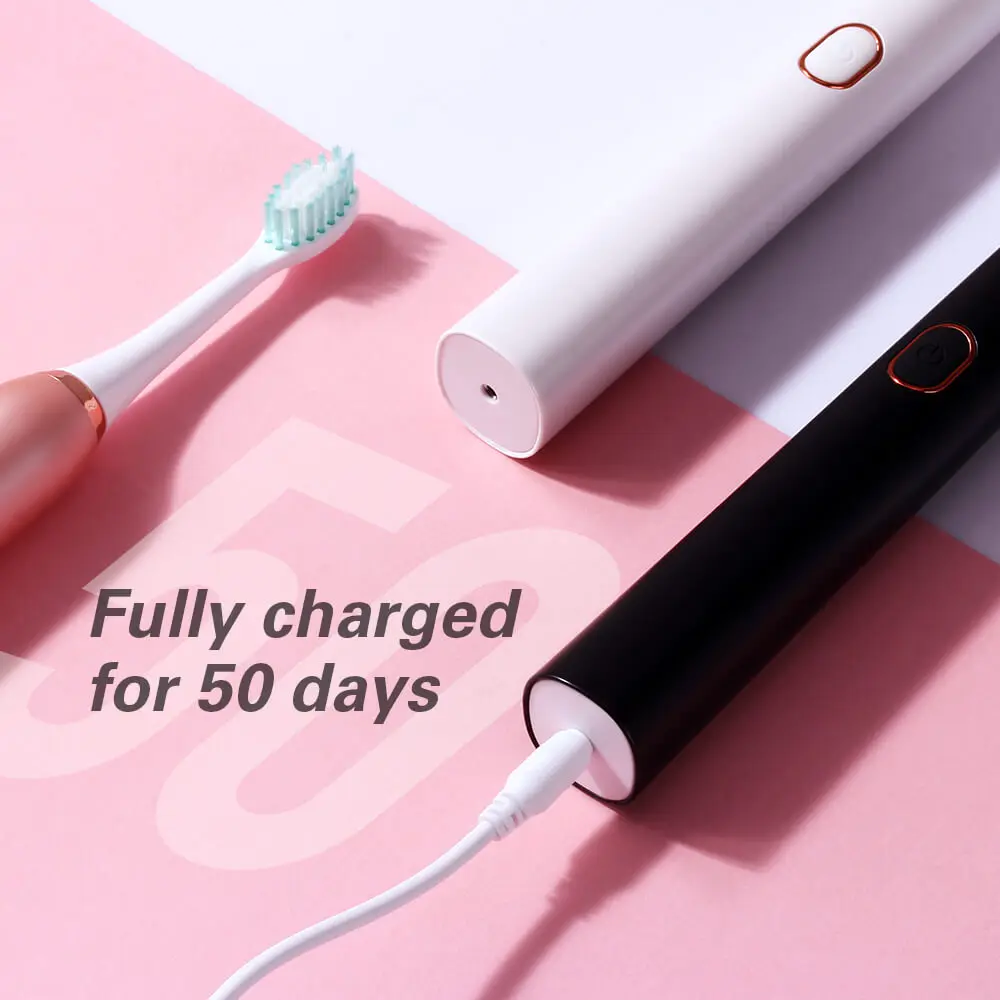 AZDENT USB перезаряжаемая электрическая зубная щетка Розовый Белый Черный 3 режима щетка для чистки полости рта 2 мин таймер водонепроницаемый 30 с напоминание