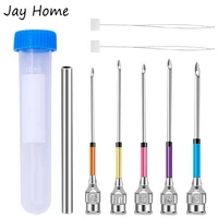 5pcs embroidery punch needle sets embroidery poking cross stitch tools knitting needle with 2pcs needle threader diy sewing tool