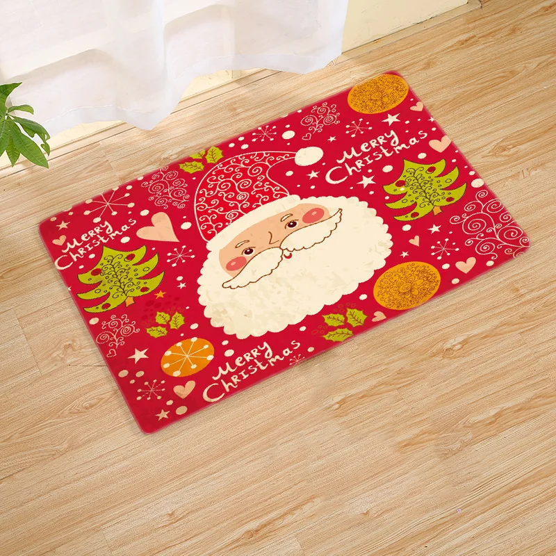 Рождественский красный напольный коврик с оленем для дома прикроватный кухни