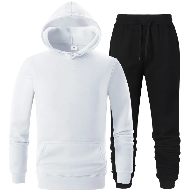 

2021 new brand men's solid color casual suit autumn new men's Hoodie + pants two piece sportswear fashion sports suit men's