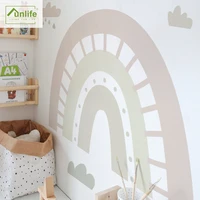 funlife%c2%ae nursery rainbow wallpaper wall sticker peel stick diy oil proof removable eco friendly pvc easy to clean for bathroom