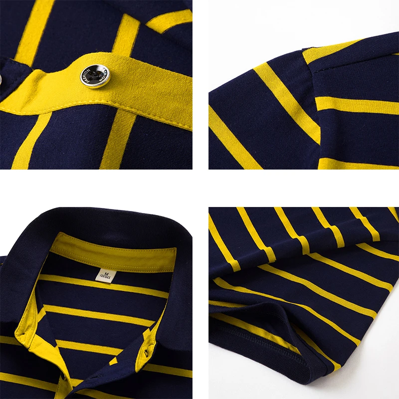 

Summer New Men Polo Shirt Cotton Mens Short-Sleeved Polo Shirt Casual Breathable Stripe Summer Sportswear Male Tops BYBL8819 4XL
